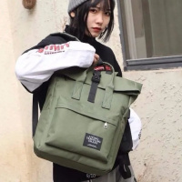 大容量书包女学生韩版校园原宿森系高中生双肩包ins超火背包男潮 军绿色 加强版小号