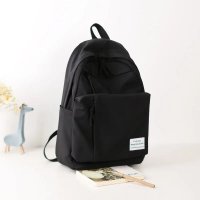 书包女学生韩版校园原宿防水高中生大容量背包初中生双肩包女耐磨 大号黑色男女均可 加强版