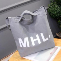 ins个性慵懒风拼接帆布包多用双肩包女斜挎包学生韩版书包女单肩 灰色MHL-送长肩带