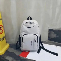 大容量新款双肩包校园学生女纯色书包韩版男初中高中运动包旅行包 小标灰色