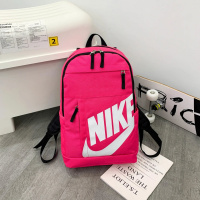 大容量新款双肩包校园学生女纯色书包韩版男初中高中运动包旅行包 新款玫红