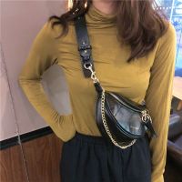 2019网红新款褶皱腰包小香风菱格包圆环饰手提单肩包斜挎胸包包女