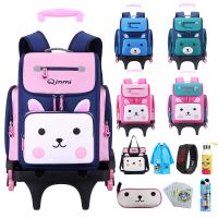 拉杆书包女小学生儿童1-3-6年级男孩六轮防水手推拉式拖箱带轮子