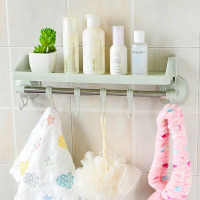 卫生间置物架浴室毛巾架免打孔厨房整理收纳架吸盘卫浴收纳盒 北欧绿 1个装