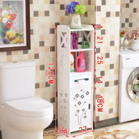 浴室收纳储物柜卫生间置物架落地防水马桶边柜侧柜厕所夹缝置物柜 高120正宽22侧宽26太阳花柜门