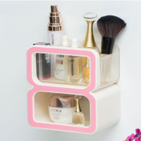 浴室置物架肥皂盒吸盘香皂无痕贴免打孔数字字母厕所卫生间收纳架 粉色[8字]