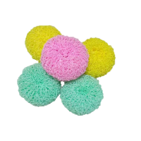 [不伤锅]纳米清洁球纤维厨房洗碗手柄钢丝球不渣沾油 5个清洁球* [升级网状款].-推荐