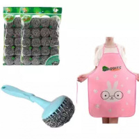 不锈钢清洁球不生锈不渣大号钢丝球刷锅清洁用品厨房洗碗神器 [40个装+手柄送围裙.] [大号.13克左右]