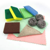 家庭厨房清洁用品套装钢丝球 金刚砂 百洁布洗刷王海绵擦实惠套装 10件套(5)