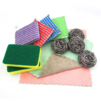 家庭厨房清洁用品套装钢丝球 金刚砂 百洁布洗刷王海绵擦实惠套装 12件套(1)