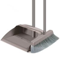 加厚扫帚扫把簸箕套装单个扫把扫地笤帚家用扫地神器塑料扫把套装 北欧灰 豪华两件套