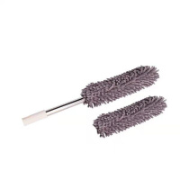 可弯曲拆洗雪尼尔鸡毛掸子 除尘掸扫灰静电清洁天花板墙 除尘掸子 灰色+备用布 不弯曲直杆总长58cm