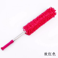 鸡毛掸子除尘掸家用可伸缩弯曲静电除尘扫灰清洁天花板墙掸灰 玫红[伸缩款]