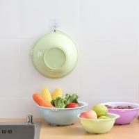 家用多功能沥水篮双层塑料大号加厚洗菜神器盆水果沥水篮厨房用品 紫罗兰 中号两件套