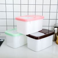 破损包赔加厚食品级塑料米桶15斤20斤多功能厨房米面收纳箱储米缸 颜色随机 2个15斤+2米杯+1个淘米器巨划算