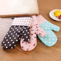 微波炉手套 加厚防烫手套隔热烤箱手套烘焙耐高温防热厨房用品 [樱雨墨落]单个随机装