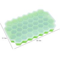 硅胶冰格模具自制冰块模具DIY冰淇淋学糕模具带盖制冰盒冰冻模具 绿色(带盖)