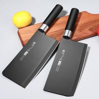 [工厂直销]家用厨刀菜刀菜板不锈钢锋利耐用高硬度钢材厨房刀具 [店长强荐]黑刃菜刀+骨刀