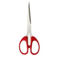 得力加厚剪刀不锈钢办公家用剪纸刀家用大手柄手工剪子多规格可选 加厚小号红色[1把]