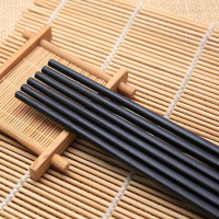 筷子 消毒机筷子 密胺筷子 高温消毒筷子机用黑色光亮磨砂筷子 50双包装24cm长