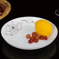 盘子 菜盘套装方盘圆形饭盘景德镇餐具方形碟子盘子陶瓷 菜碟菜盘 简爱8英寸6个圆盘