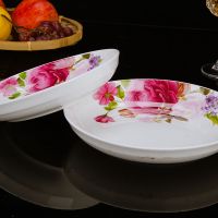 盘子 菜盘套装方盘圆形饭盘景德镇餐具方形碟子盘子陶瓷 菜碟菜盘 粉黛7英寸圆盘3个