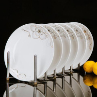 盘子 菜盘套装方盘圆形饭盘景德镇餐具方形碟子盘子陶瓷 菜碟菜盘 简爱7英寸圆盘6个