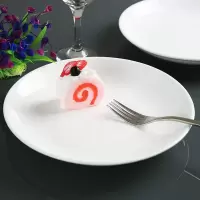 纯白陶瓷圆形西餐盘子牛排盘子菜盘家用碟子浅盘平盘菜碟牛扒盘 9浅盘4个装(22.5厘米)
