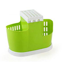 多功能沥水筷子筒筷子盒笼 创意筷笼筷篓餐具架悬挂式刀叉勺分格 绿色