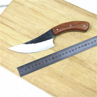 屠宰专用刀切肉片菜刀小号分割刀碳钢锻打阳江刀剔骨刀弯刀配皮套 不配皮套