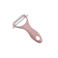 陶瓷折叠刀三件套便携式切水果刀具套装厨房家用瓜果刀苹果削皮刀 少女粉 果刀果刨板3件套