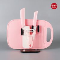 陶瓷刀刀具套装家用厨房陶瓷菜刀水果刀辅食刀具熟食切菜刀切肉刀 浅粉色三件套+刀架+菜板