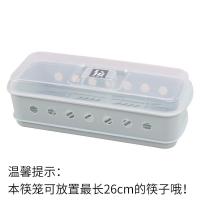 厨房筷子盒塑料家用防尘筷笼架筒刀叉勺子吸管带盖沥水餐具收纳盒 筷笼蓝色