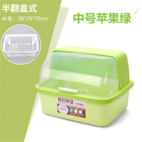 厨房大号塑料碗柜带盖放碗箱沥水碗架碗筷收纳盒碗碟餐具笼整理架 浅绿 XXL(双加)特大号带筷子筒