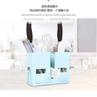 【木兮】升级加厚筷子筒壁挂式沥水架托创意家用筷笼筷筒厨房餐具 加厚筷子笼-绿色【可放刀】 收藏店铺优先发货