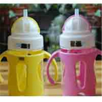 儿童水杯学生手柄 吸管杯 饮水壶宝宝学饮幼儿喝水杯防摔小孩水壶 1个黄1粉(送1个杯刷1个备用吸管) 加管刷