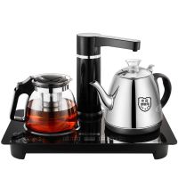 自动上水电热茶盘茶具电热水壶电茶炉套装抽水器泡茶具烧水壶茶壶 WA-201B黑色免开盖