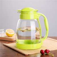 Heisou 2000ML冷水壶玻璃耐高温大容量热水壶家用凉水壶玻璃套装 绿色防滑垫2000ML 2000ml单壶