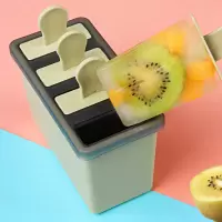 冰淇淋雪糕模具网红自制作冰棒模具DIY冰糕家用儿童冰格 雪糕青草绿4支装