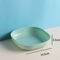 家用塑料桌面餐桌骨碟小吃盘垃圾盘吐骨头盘碟子骨盘 方形牛油绿【4个装】