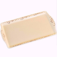 高档欧式咖啡杯碟架花茶陶瓷套装便携水杯子英式茶具家用创意简约|纯金托盘