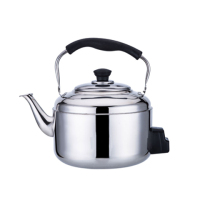 不锈钢电热水壶大容防干烧家用烧水壶电水壶鸣笛电茶壶4-5l6l7l8lV9|4升加厚电用(1.5cm电线)