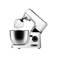 厨师机家用小型全自动和面机揉面机多功能静音打蛋奶油面粉搅拌机D3|白色-铸铝-