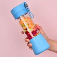 多功能充电式榨汁杯迷你学生小型家用榨汁机便携式果蔬辅食果汁机Y2|4刀塑料杯(动力小无赠品性价比低) 绿色