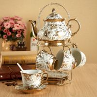 特价14头套装 欧式茶具咖啡杯套装花茶壶咖啡具下午茶具婚庆新居C6|如意款413