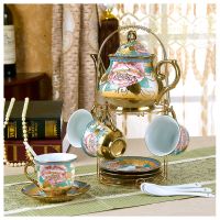 特价14头套装 欧式茶具咖啡杯套装花茶壶咖啡具下午茶具婚庆新居C6|金福款412
