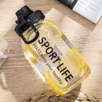 大容量带吸管玻璃水杯男ins杯子女学生韩版可爱网红透明茶杯创意