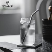 创意原宿风杯子耐热玻璃牛奶杯马克杯早餐杯家用喝水杯吸管水杯子