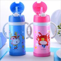不锈钢儿童保温杯带吸管杯小孩喝水杯学生茶杯有背带宝宝暖水瓶