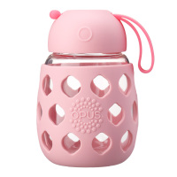 耐热玻璃杯女便携儿童迷你小巧水杯子ins风可爱学生大肚茶杯